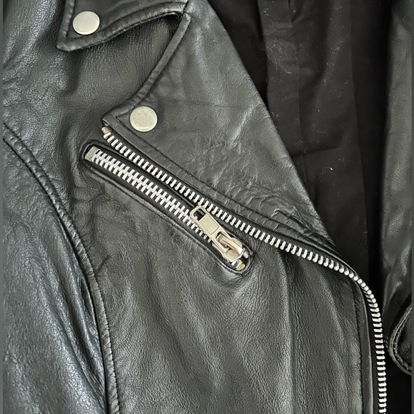 Leather biker jacket, size S/6 - Picture 4 of 5